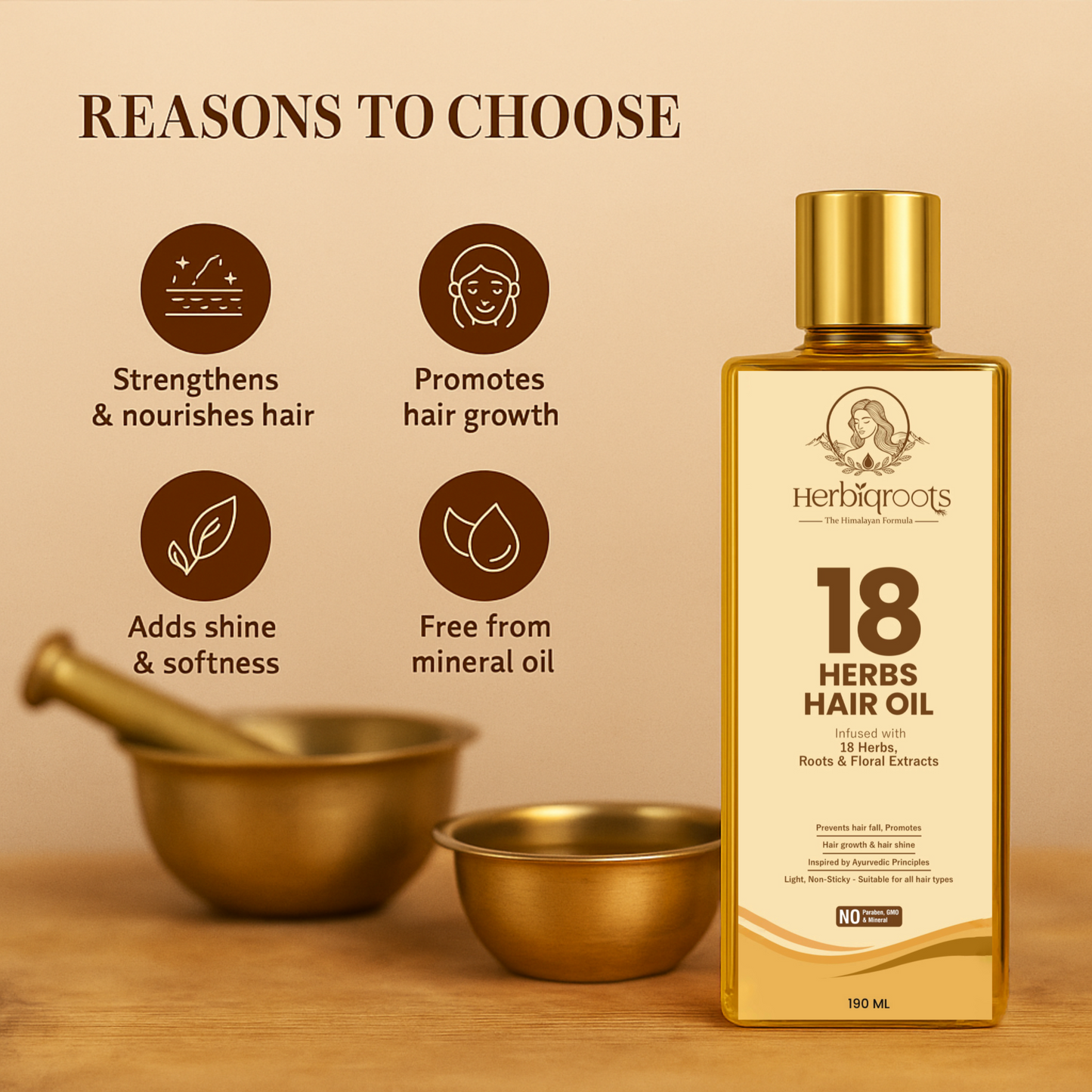 18 Herbs Hair Oil (190 ml)