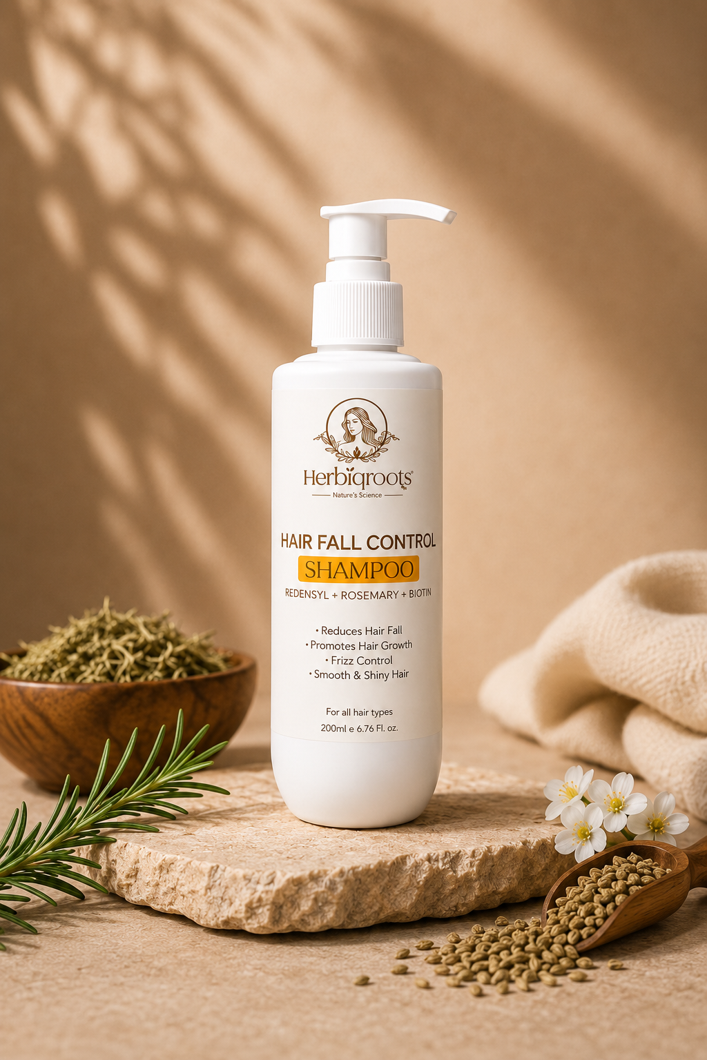 Herbiqroots Shampoo with Redensyl Rosemary and Biotin