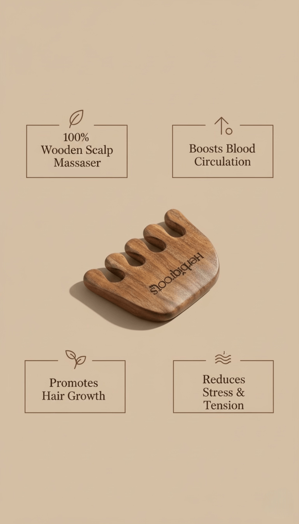 Wooden Scalp Massager Comb