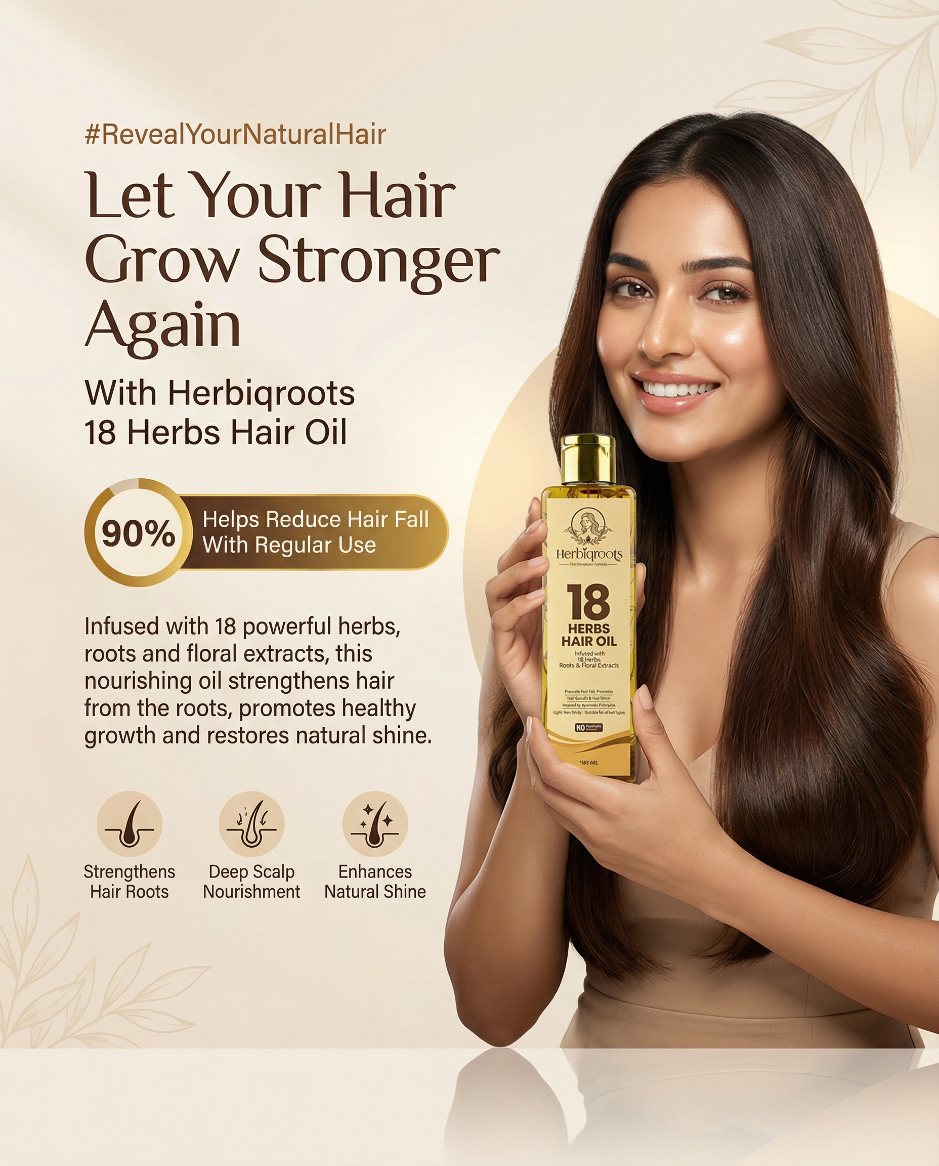 HerbiqRoots 18 Herbs Hair Oil – 3 Bottle Combo (Special Offer)
