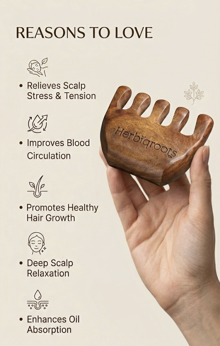 Wooden Scalp Massager Comb