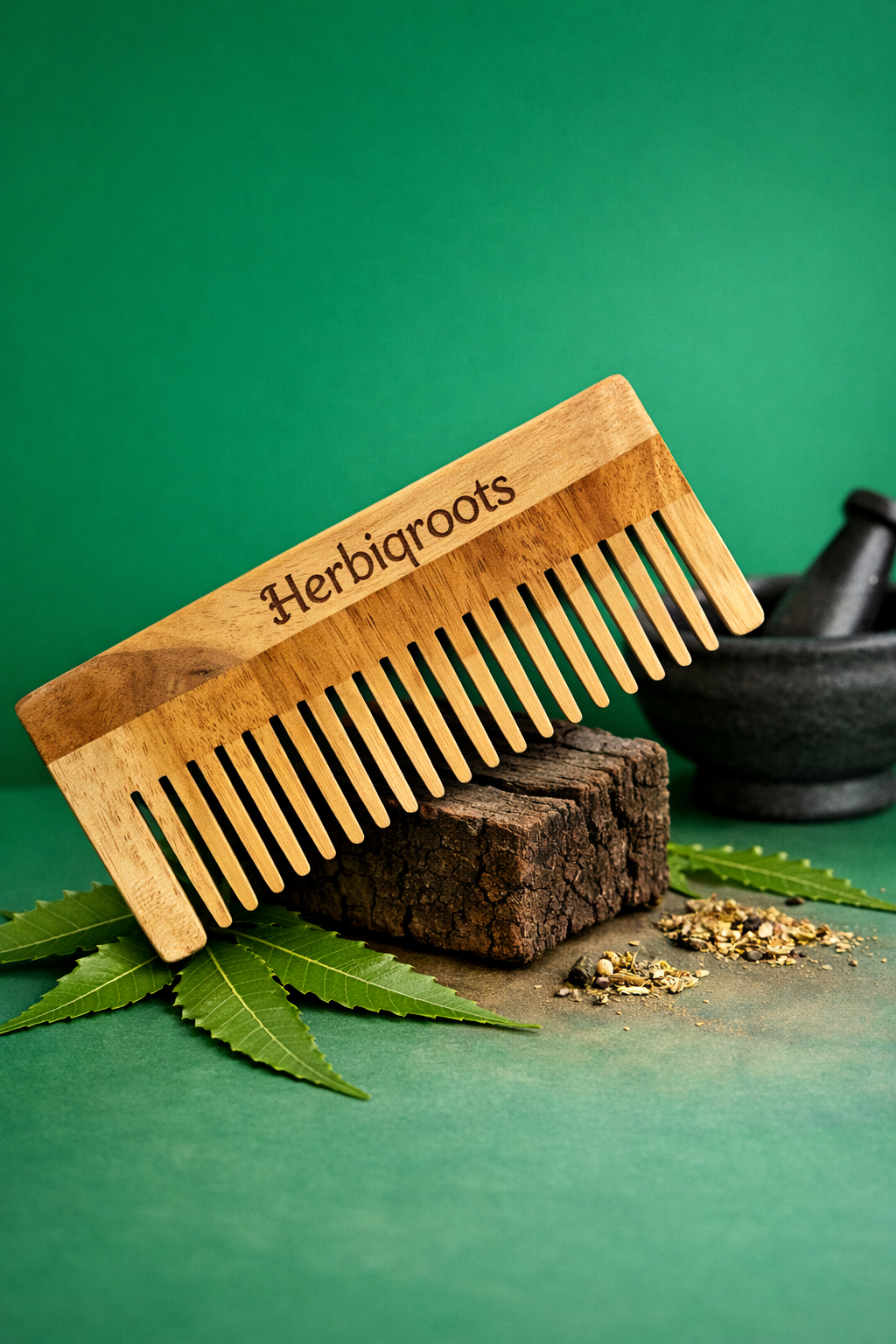 HerbiqRoots Premium Wooden Comb