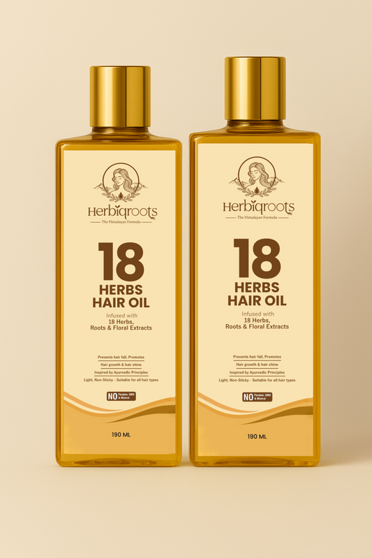 Combo Pack – Herbiqroots 18 Herbs Hair Oil (2 x 190ml)