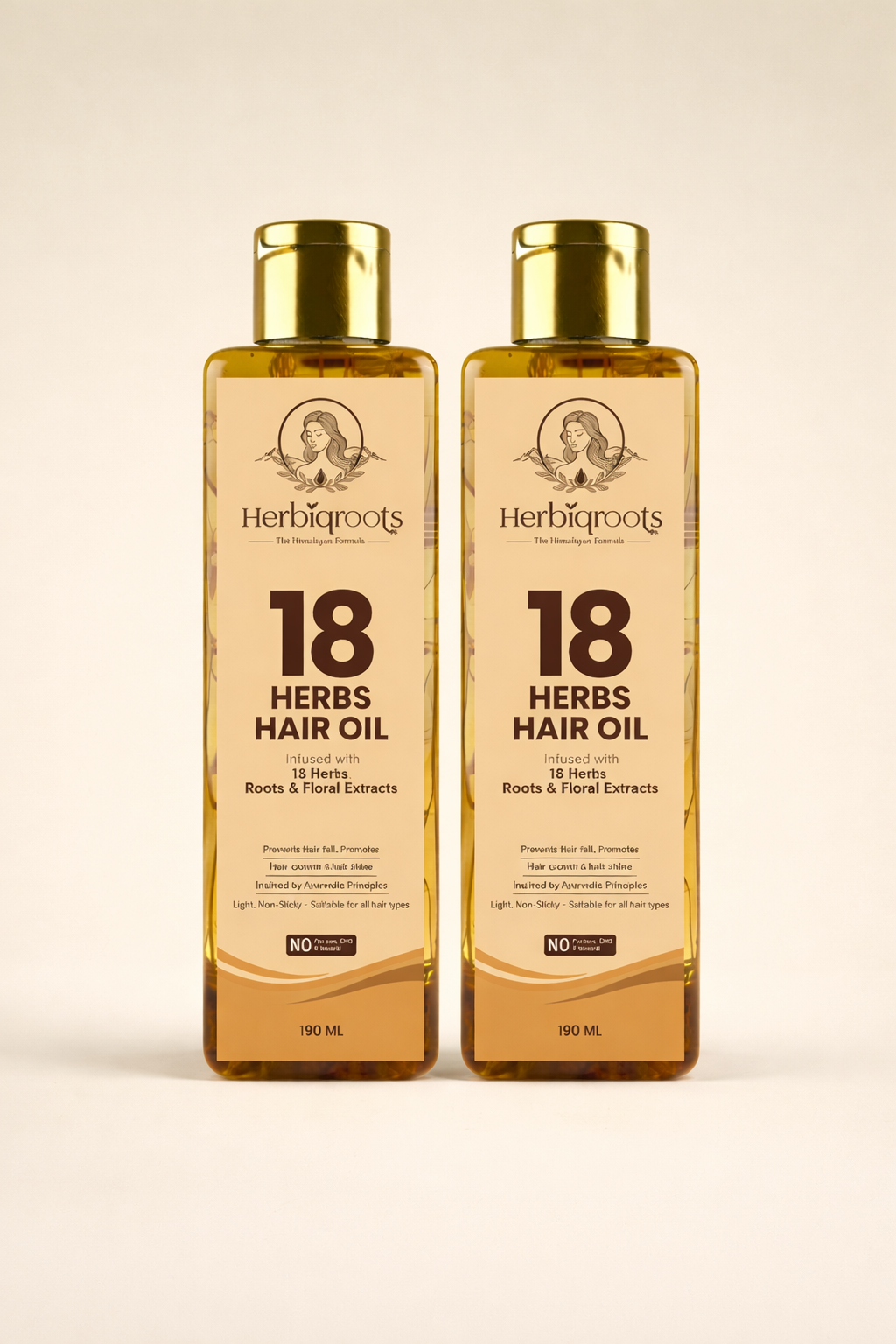 Combo Pack – Herbiqroots 18 Herbs Hair Oil (2 x 190ml)